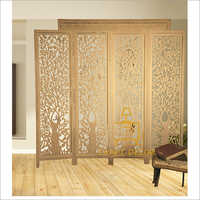 Golden Shade Wooden Room Divider Partition Screen For Living