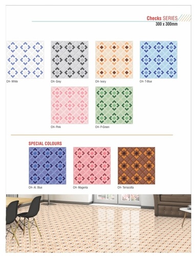 Color 300X300Mm Checks Floor Tile