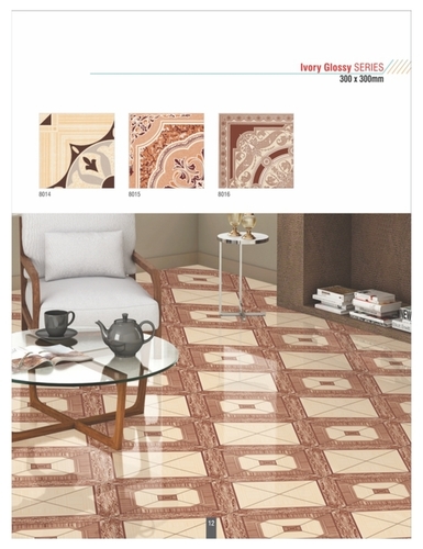 Color 300X300Mm Ivory Glossy Floor Tile