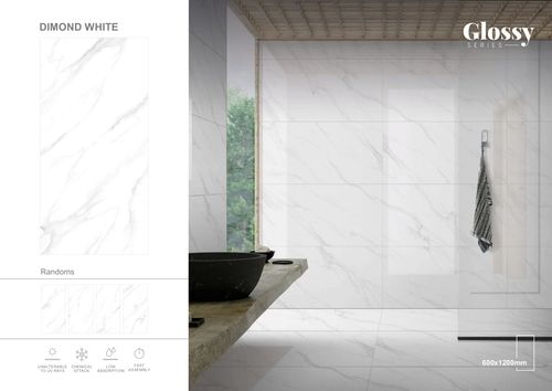 White Verified Polished Porcelain Tiles