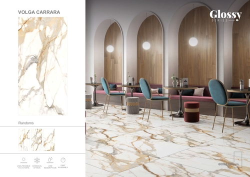 600x1200 mm Glossy Series Volga Carrara Tile