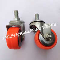Single Wheel Puff Caster - Plastic Material, 45mm Wheel Diameter, Orange Color | Ideal for Equipment Mobility in Various Work Environments
