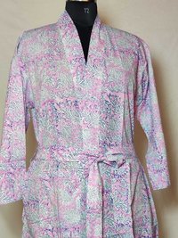 Handblock Printed Cotton Bathrobe