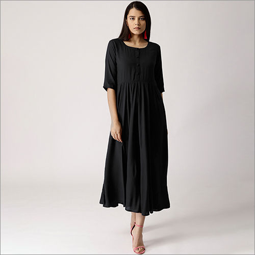 Plain Ladies Black Gown