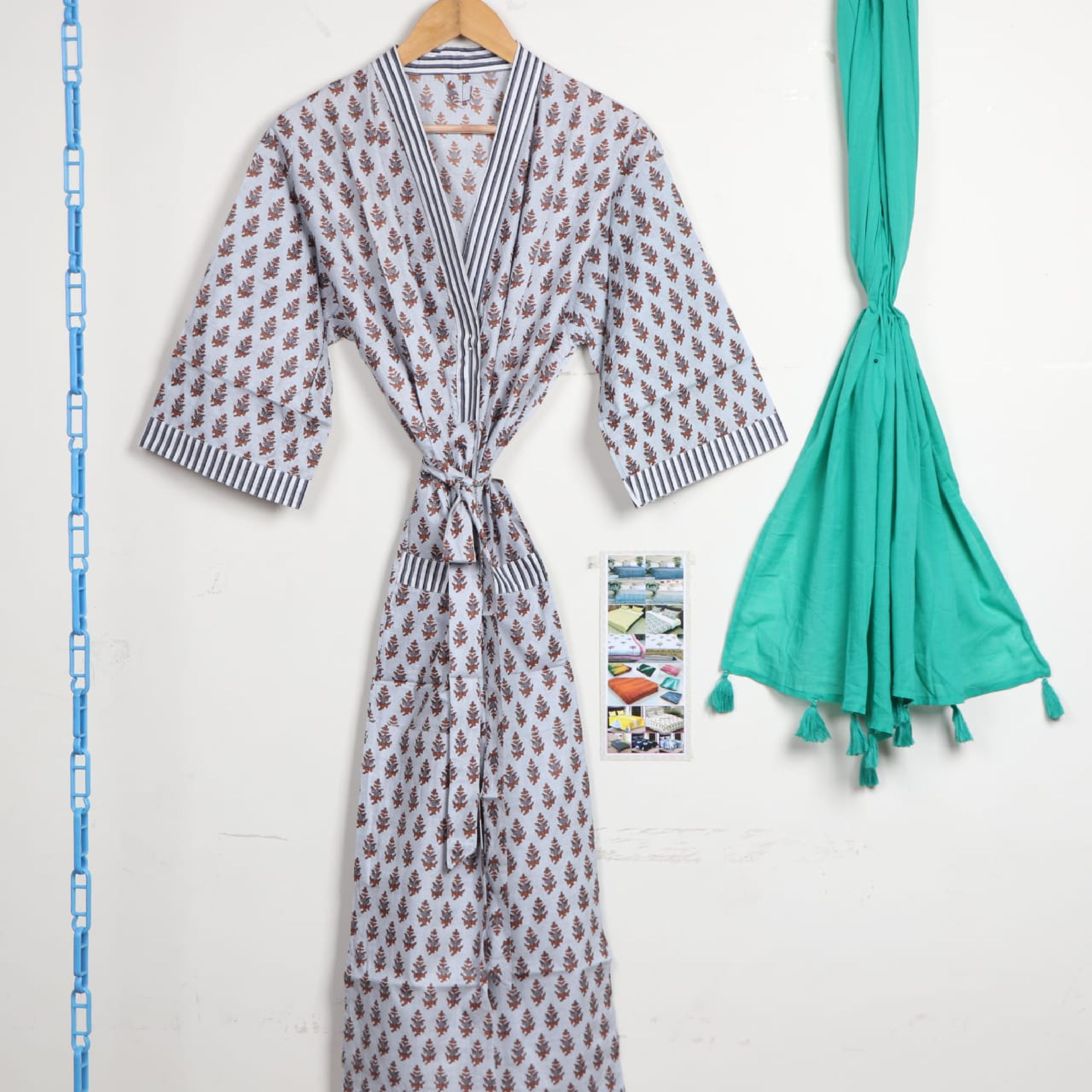 Hand Block Printed Cotton Bathrobe