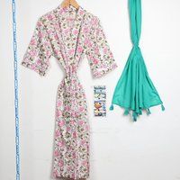 Hand Block Printed Cotton Bathrobe