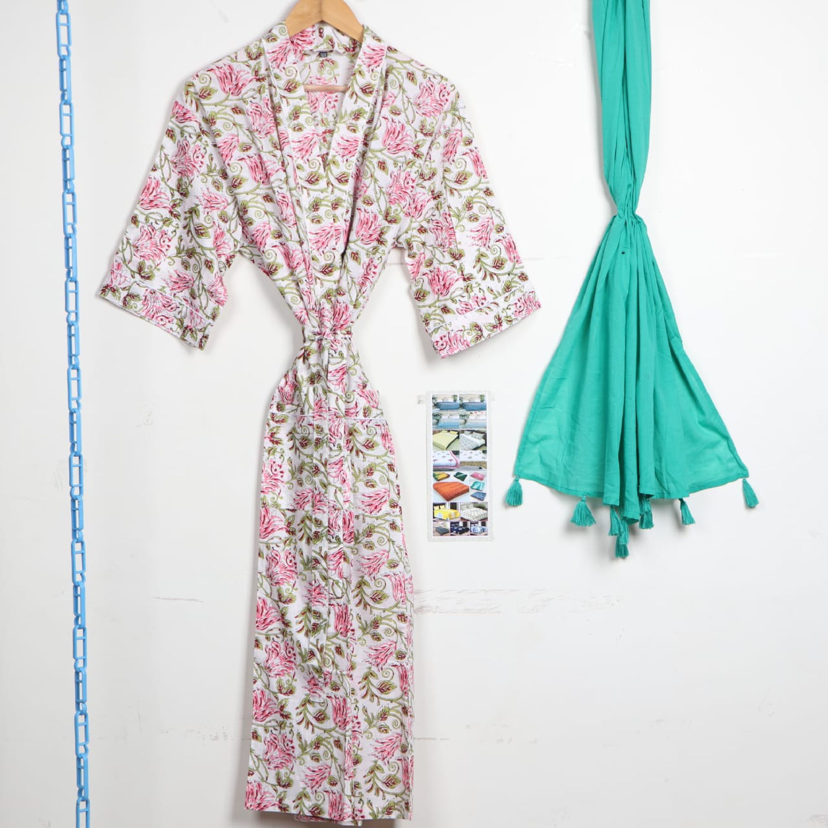 Hand Block Printed Cotton Bathrobe