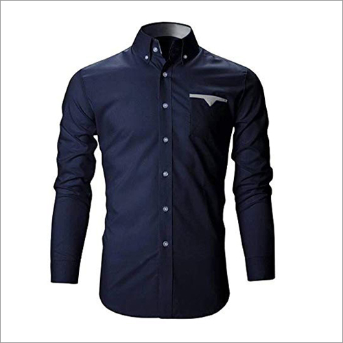 Mens Casual Blue Shirt