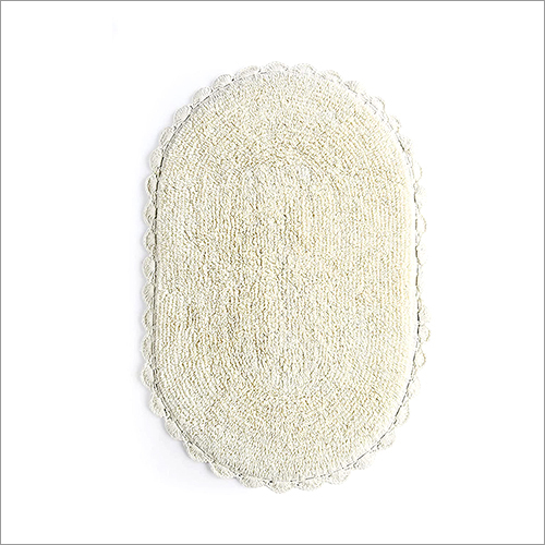 White Oval Shaped Door Mat