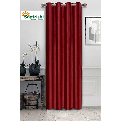 Maroon Long Crush Plain Curtains