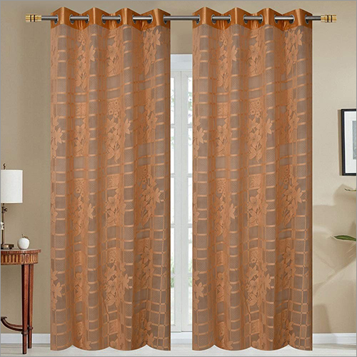 Flower Print Orange Net Curtains