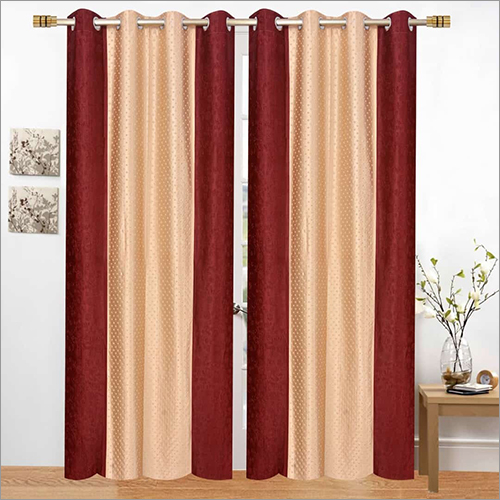 Red Long Crush Punching Curtains