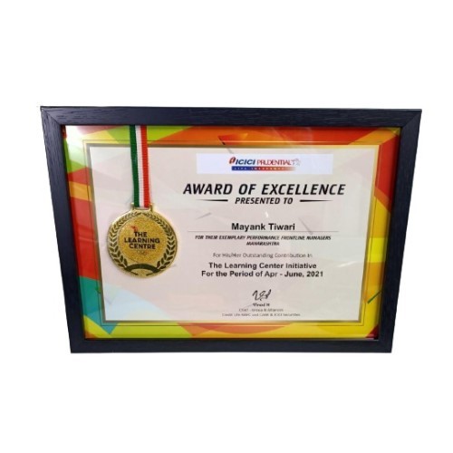 Framed Certificate with Medal