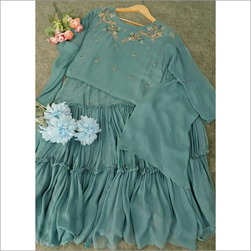 Indian Ladies Designer Frill Gown