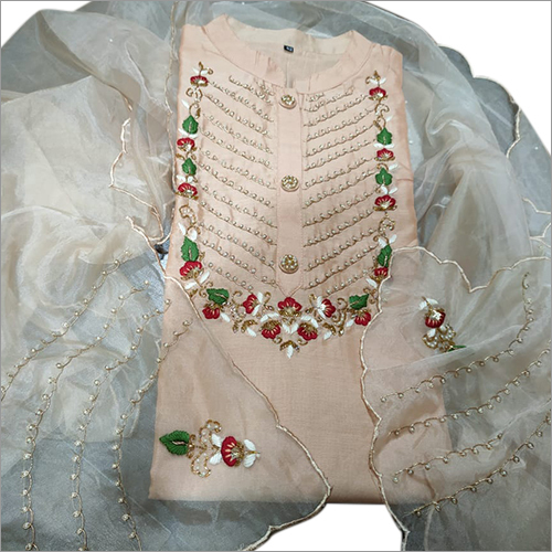 Ladies Chanderi Fabric Kurti - Customized Long Sleeve Design | Washable, Perfect for All Seasons