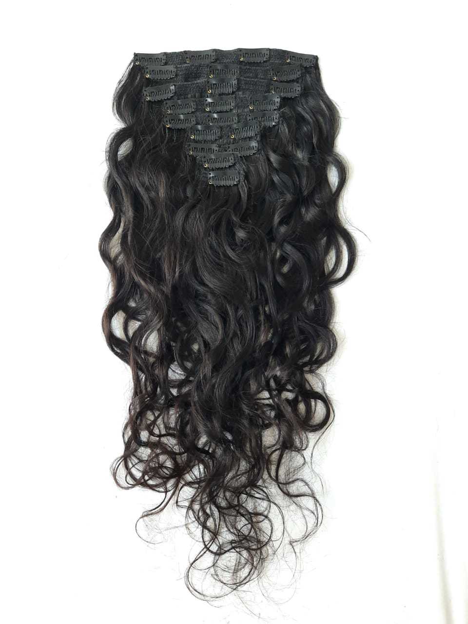 Unprocessed Raw Wavy Clip In Hair Extensions