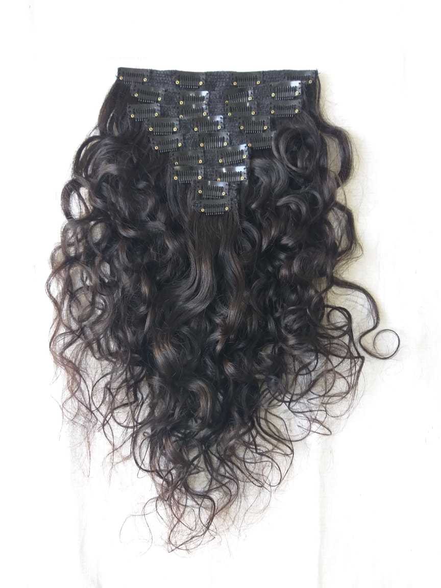 Unprocessed Raw Wavy Clip In Hair Extensions