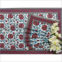 Cotton Table Placemats - Pack Of 12, 16x16 Inches, Red-light Blue-paisley Design | Quick Drying, Washable, Rectangular Shape