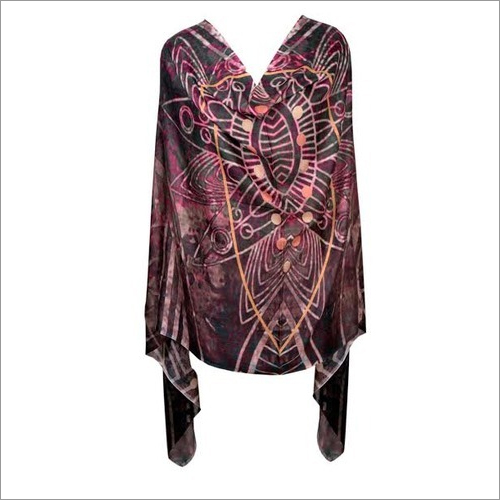 Coffee And Black Mix Ladies Printed Comfy Stole