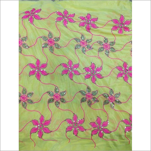 Green Embroidery Mandap Fabric