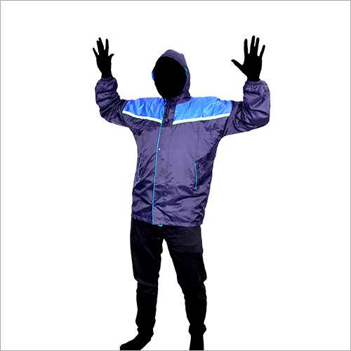 Plastic Mens Nylon Reversible Rain Jacket