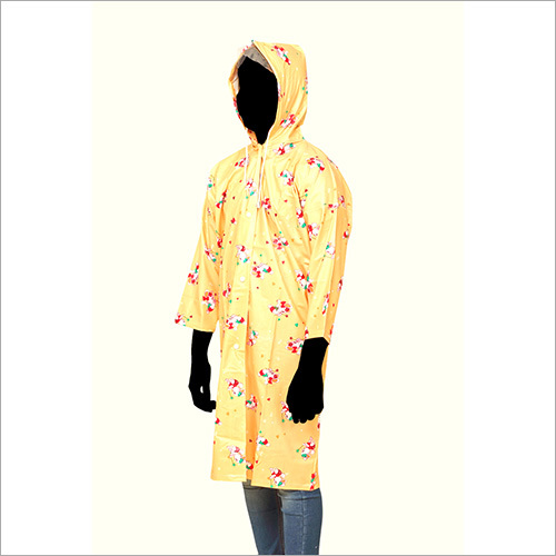 Girls Floral Printed PVC Raincoats