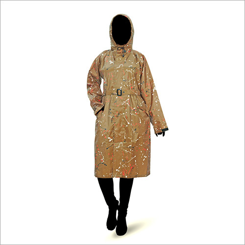 Nylon Raincoat Printed Long Raincoat