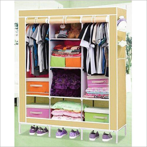 Cream Foldable Fabric Wardrobe