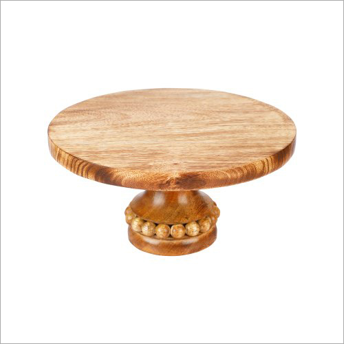 Wooden Cake Stand - Wooden, 10-12 Inches Diameter, Brown Color, 4-6 Inches Height | Natural Finish, Ideal for Cake Display & Dessert Serving
