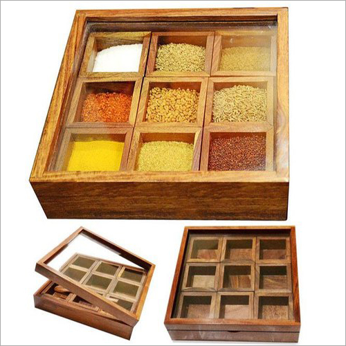 Wooden Spice Box By ANYTHING N EVERYTHING RETAIL
