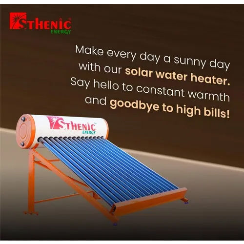 Silver Stainless Steel Solar Water Heater