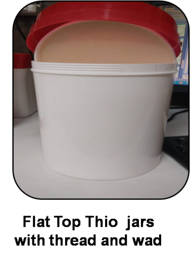 Flat Top Thio jars with thread and wad