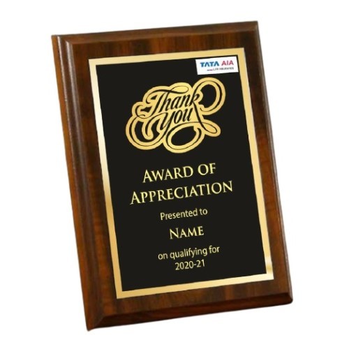 Award Of Appreciation Wooden Plaque