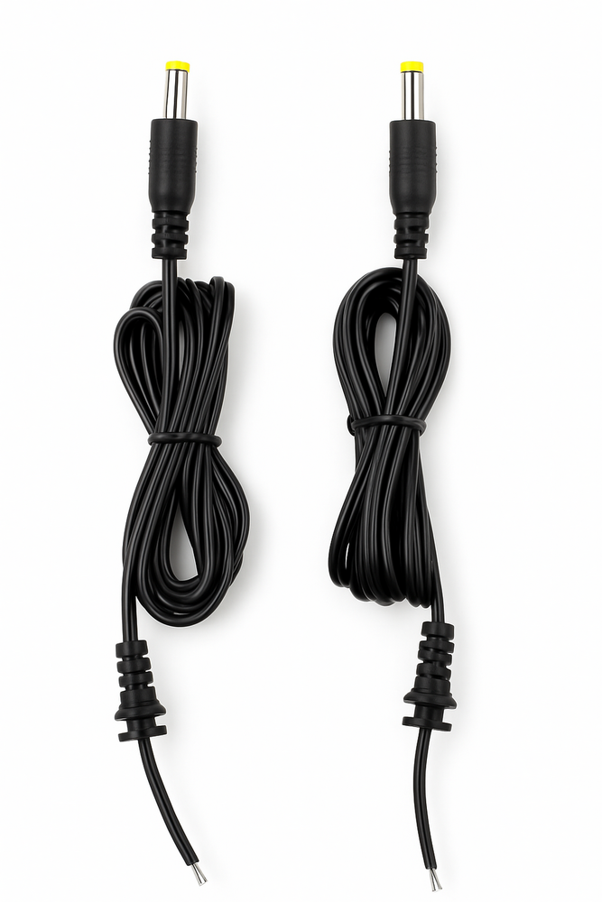 DC Pin Adopter Lead (Dot-Dot Print) - Copper PVC Insulation, Twin Parallel Core, 1-5 Amp Rated Current, 250V Rated Voltage | 50/60Hz Frequency, Custom Length