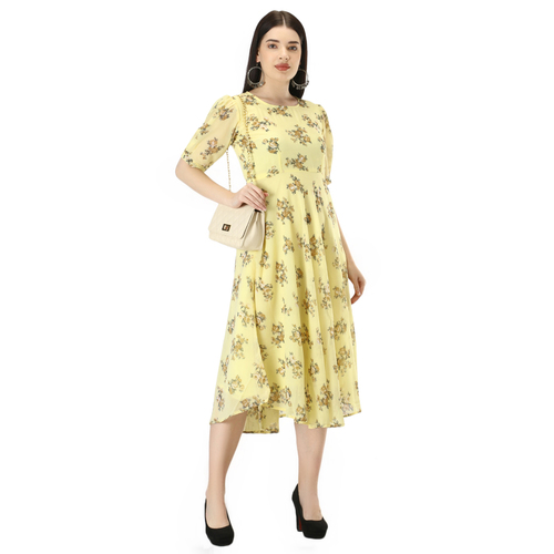 Ladies Yellow Color Short Dress