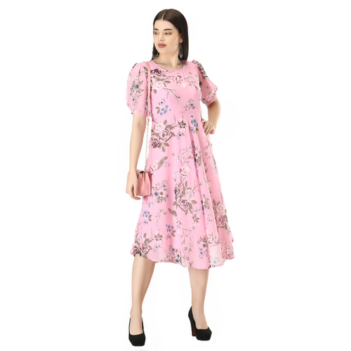 Ladies Pink Color Short Dress