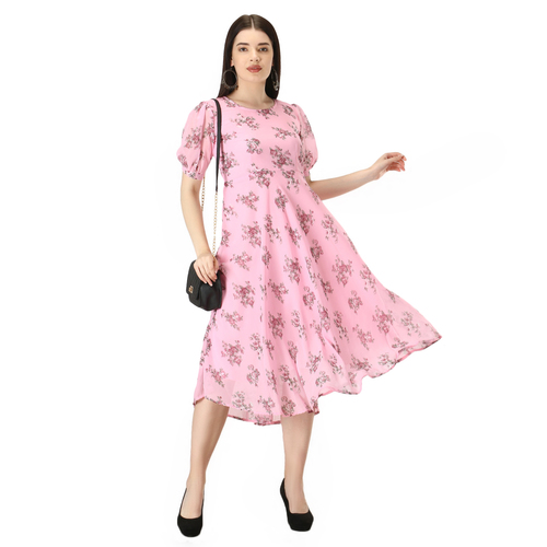 Ladies Pink Color Short Dress