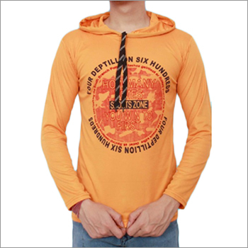 Cotton Mens Printed Hooded T-Shirts