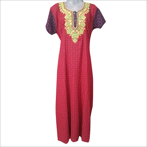 Ladies Cotton Embroidery Nighty
