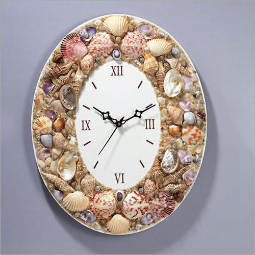 Oval Seashell Wall Clock