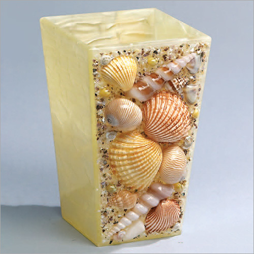 Handcrafted Seashell Flower Vase