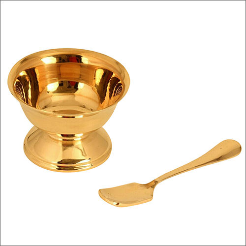 Bronze Kansa Ice Cream Bowl And Spoon Set