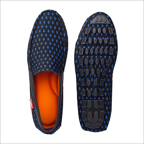 Mens PVC Blue Fly Knitted Designer Loafer Shoes