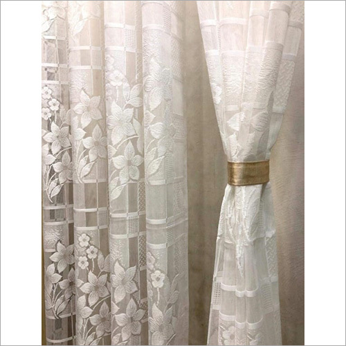 White Fancy Door Curtain