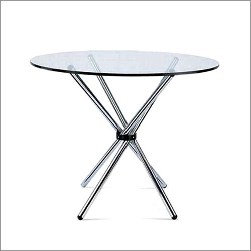 Glass Top Round Cafe Table