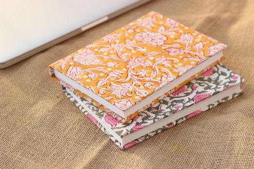 hand block printed cotton diary