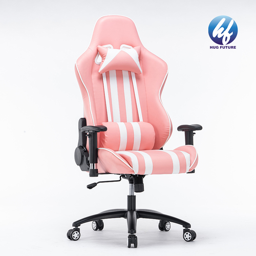 Adjustment armrest PU leather pillow racing gaming chair with footrest