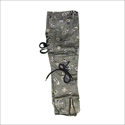 Grey Printed Cargo Jogger - Boys, Washable, Multi-Season | Printed Pattern