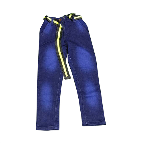 Washable Kids Dark Blue Plain Jeans