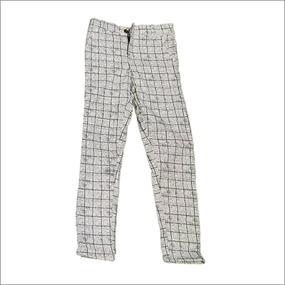 Kids Grey Check Printed Pants - Cotton Blend, Boys' Wear | Washable, All-Season Versatility for Rainy, Spring, Summer, and Winter